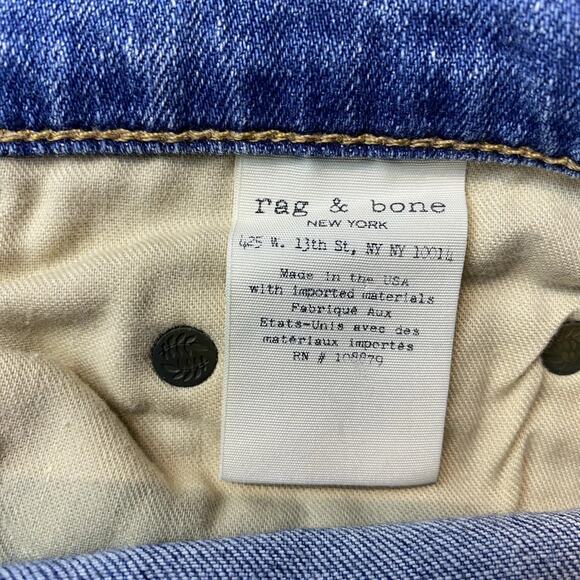 Rag & Bone Jeans Women's Size 27 The Skinny Tomboy Light Wash Patches 32x26 - Picture 7 of 12